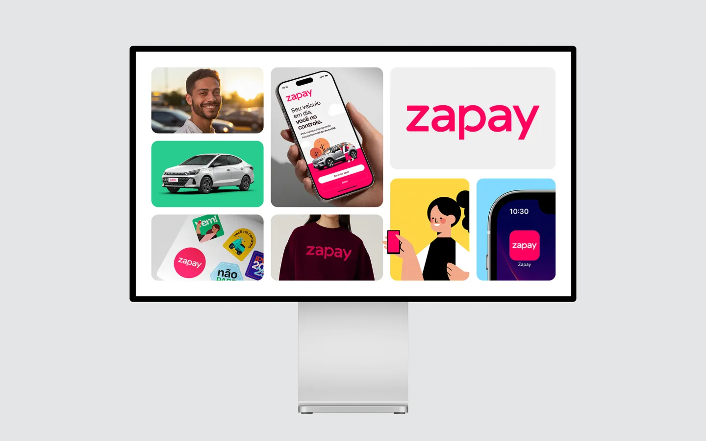 Zapay brand and product collage