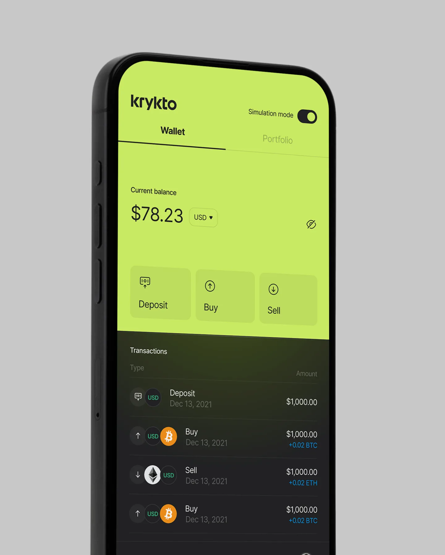 krykto crypto wallet mobile app