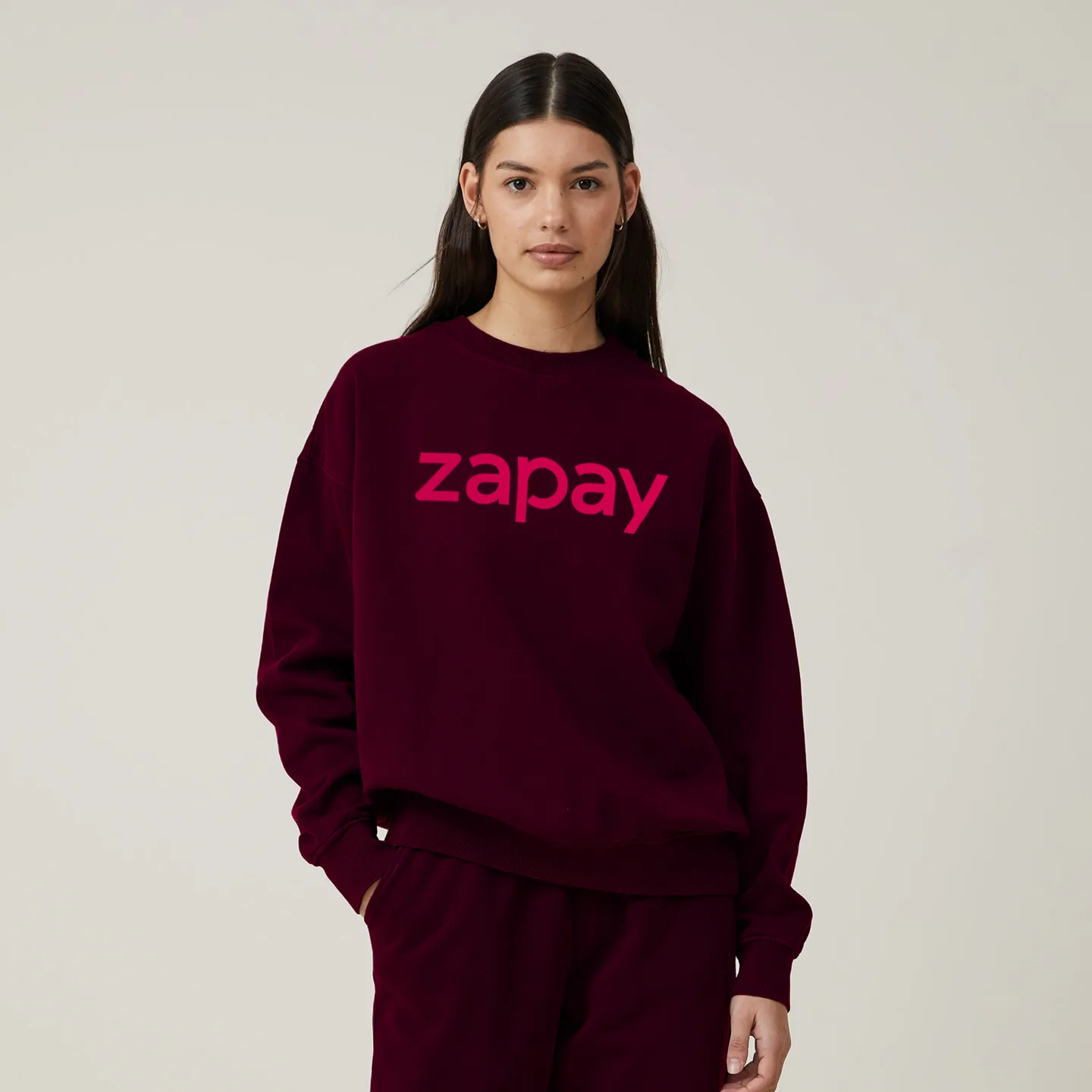 Zapay branded burgundy sweatshirt