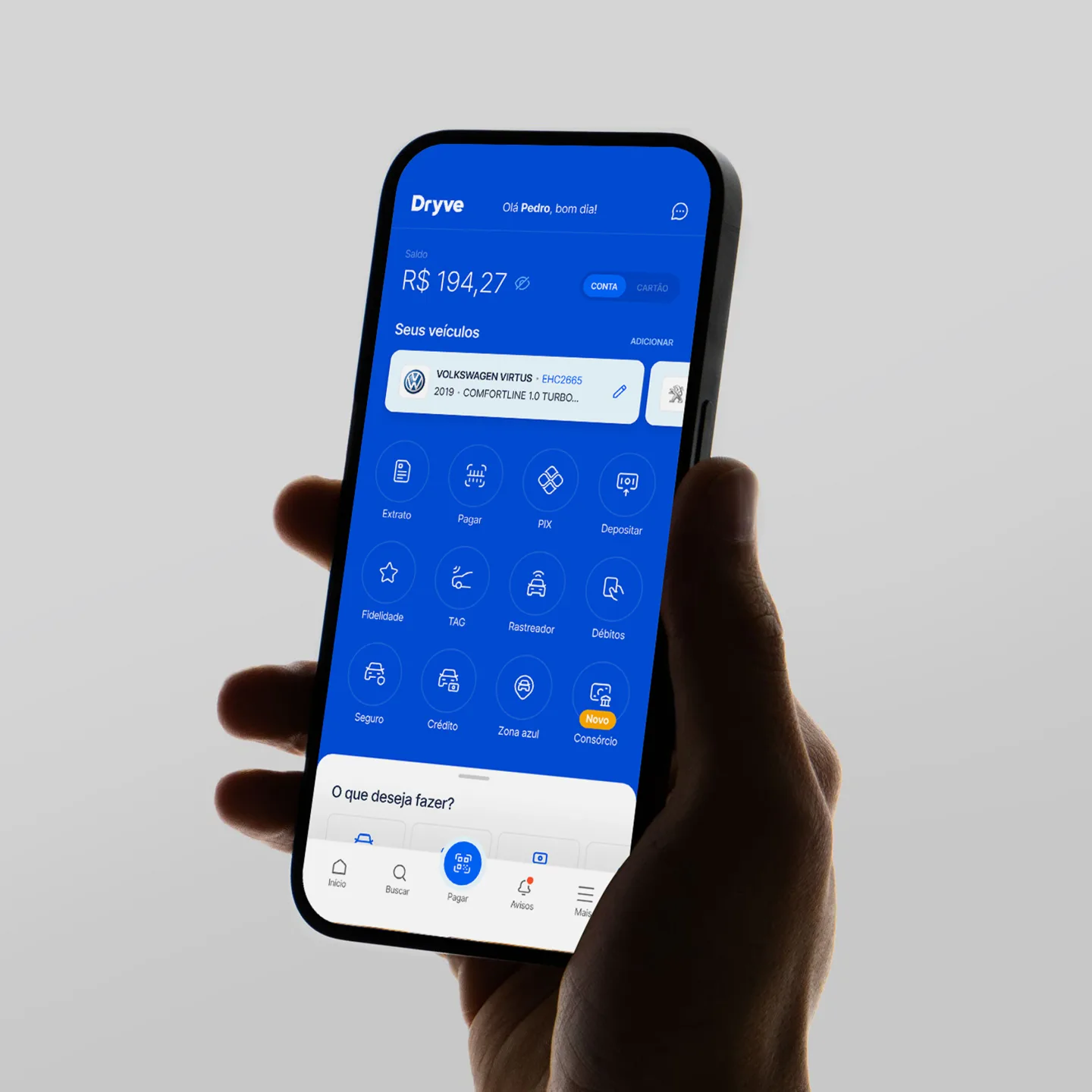 Dryve vehicle financing platform on a phone